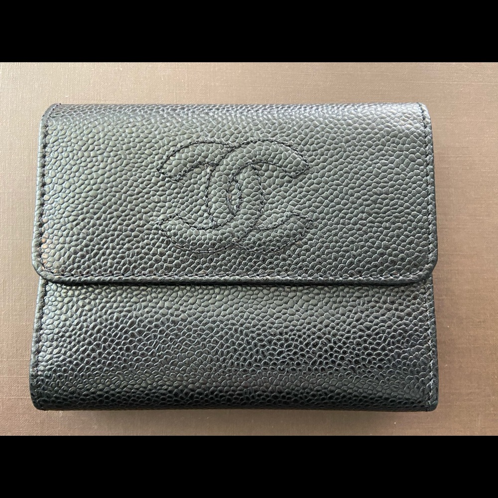 Authentic Black Chanel Caviar Timeless CC Logo